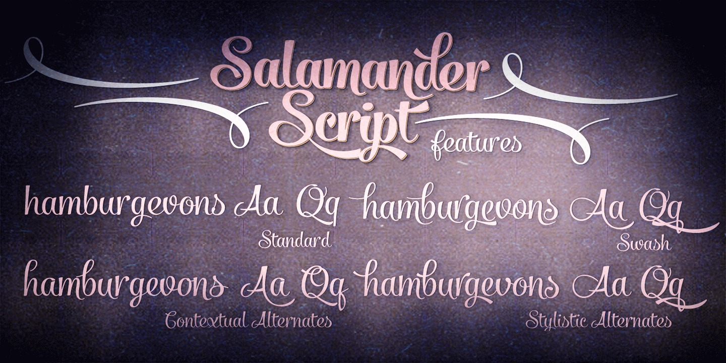 Beispiel einer Salamander Script-Schriftart